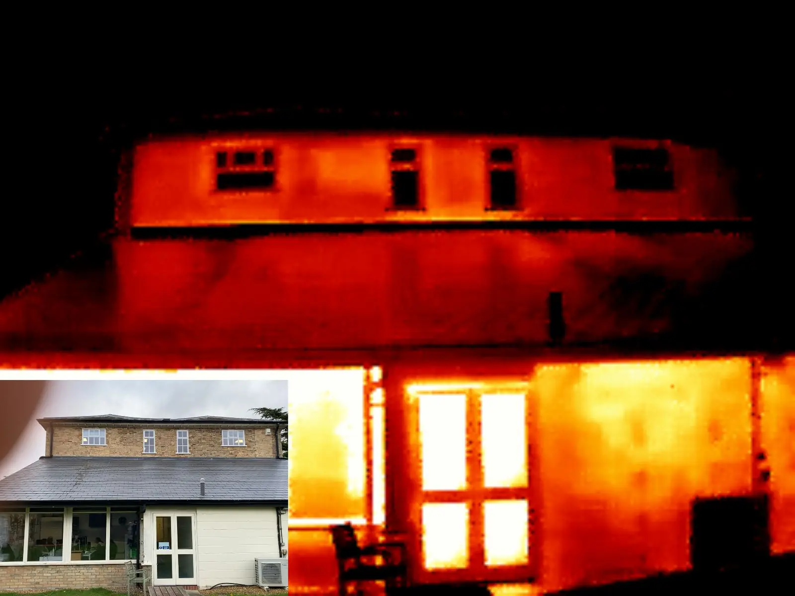 Interior-side thermal scan of a retrofitted sash window
