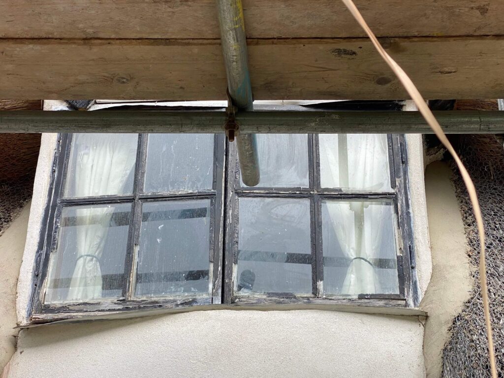 old window frame prior refurbishment