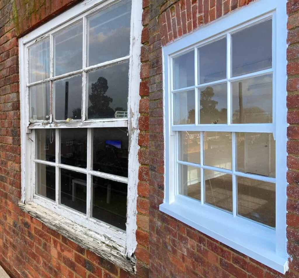 before and after sash window repair