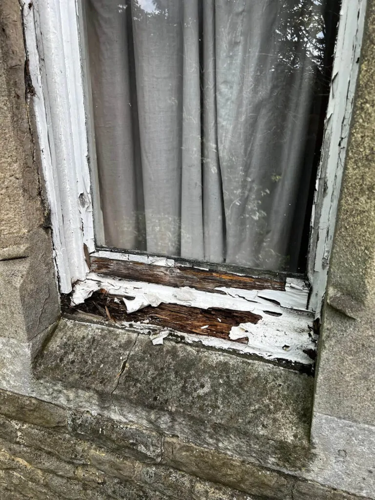 rotten window sill - decayed